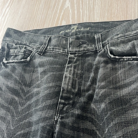 7 Seven for all Mankind black gray zebra print straight jeans sz 28 - Picture 7 of 11